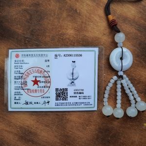 Certified Natural Type A Jadeite "Safe Travels" Rearview Mirror Hanging Ornament